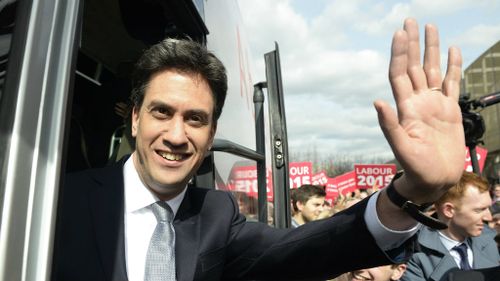 Labour leader Ed Miliband on the campaign trail. (AAP)