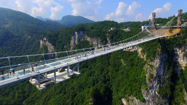 Glass bottomed bridge Hunan Province