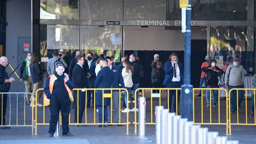 The Coral Princess docks in Sydney Harbour at the Overseas Passenger Terminal. Passengers disembarking from the ship. Photo Peter Rae. Wednesday  13 July, 2022