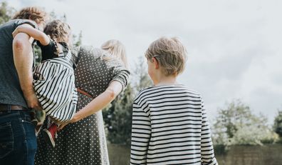 Family walking outdoors