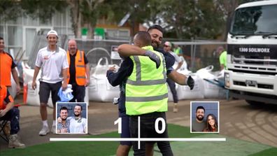 The Block 2021: The twins Luke and Josh get revenge on Ronnie with a hilarious soccer penalty shootout