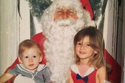 Awww! How adorable were Delta Goodrem and her baby brother sitting on Santa's lap?