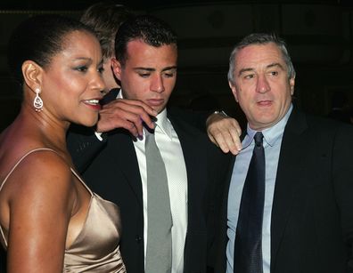 Robert De Niro, his wife Grace Hightower and his son Raphael DeNiro at the Waldorf Astoria Hotel September 29, 2004. (Photo by Evan Agostini/Getty Images)