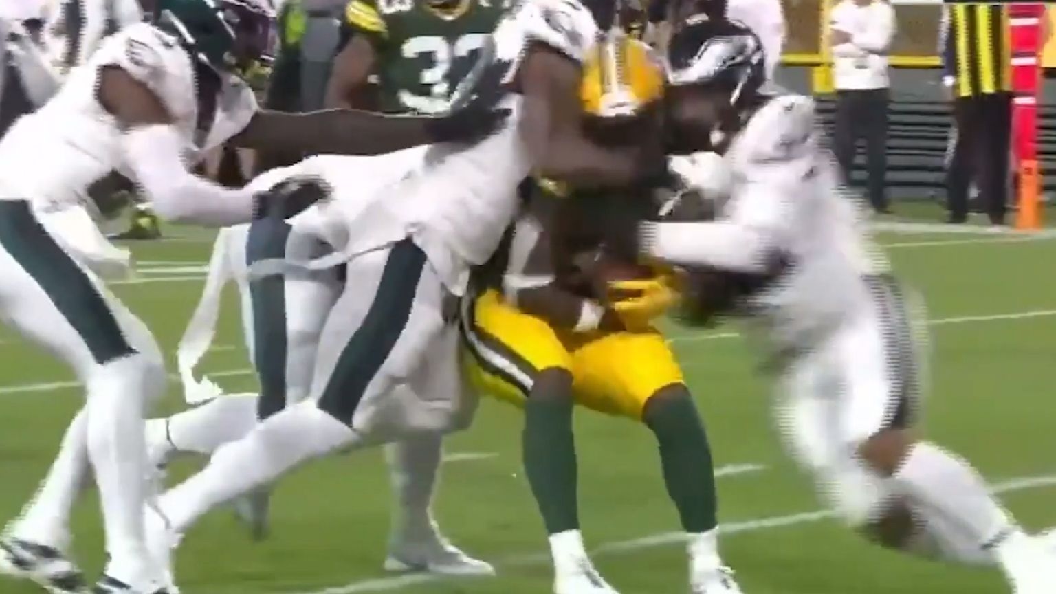 'Cheap shot': Green Bay Packers running back Jamal Williams motionless after sickening clash