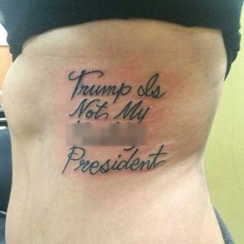 A photo shared on Instagram of one disapproving voter's tattoo.