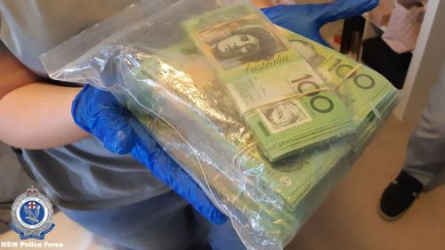 Officers seized more than $46,000 cash during a search.