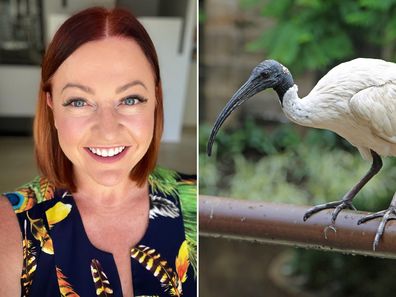 Shelly Horton and an ibis