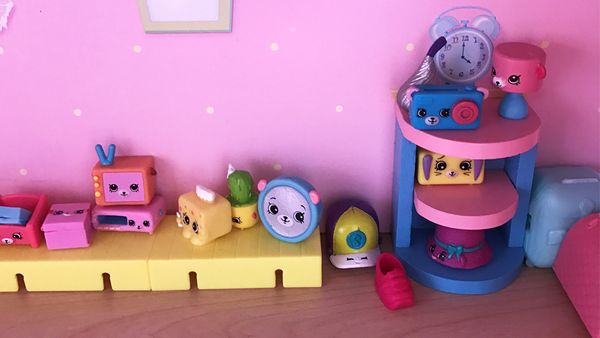 Shop until you drop: a Shopkins display in the author's house, care of her seven-year-old daughter.
