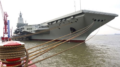 Fujian, ilk deniz denemesi için yola çıkarken.