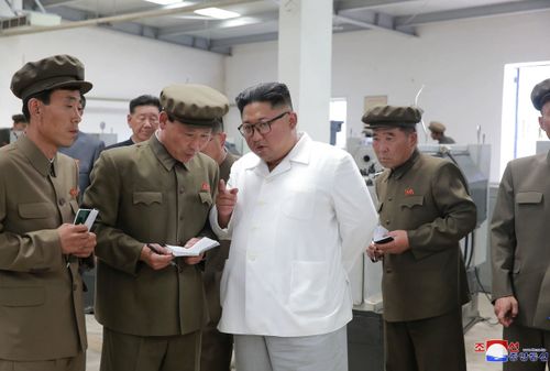 The construction also comes as Kim negotiates with the United States over the possible denuclearisation of the country. Picture: AP.