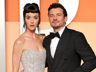 Katy Perry and Orlando Bloom at the Vanity Fair 2025 at the Wallis Anneenberg Theater Arts Center on March 2, 2025 in Beverly Hills, California.  