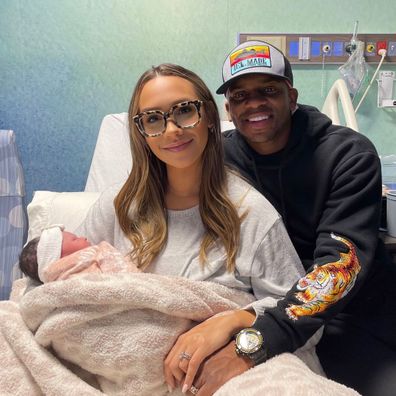 Country singer Jimmie Allen and wife Alexis with baby Zara.