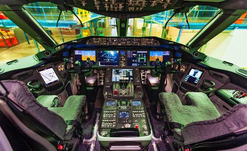 Inside the cockpit of a Boeing 787 Dreamliner