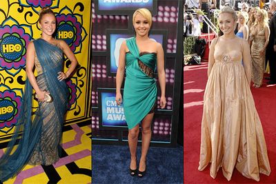 Remember the briefly successful show <i>Heroes</i>? Yeah, us neither. But it launched the career of young Hayden Panettiere and a string of questionable outfits, including the unforgettable frumpy fiasco from the 2007 Emmy Awards (right).