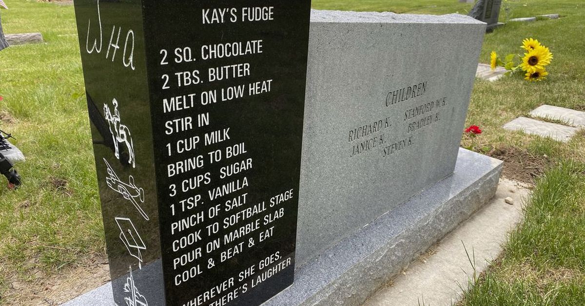 US Woman's tombstone reveals treasured family fudge recipe 9Kitchen