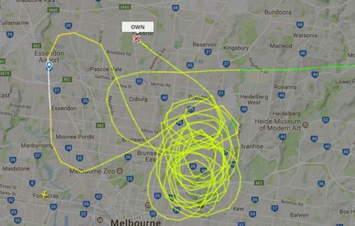 The flight path of the plane. (9NEWS)