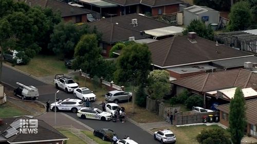 A man has been shot by police after allegedly threatening them with a hammer in the Melbourne suburb of Meadow Heights.