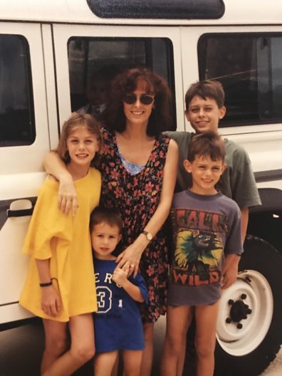 Matty with his mum and three siblings