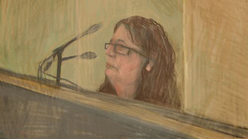A court sketch of Erin Patterson.