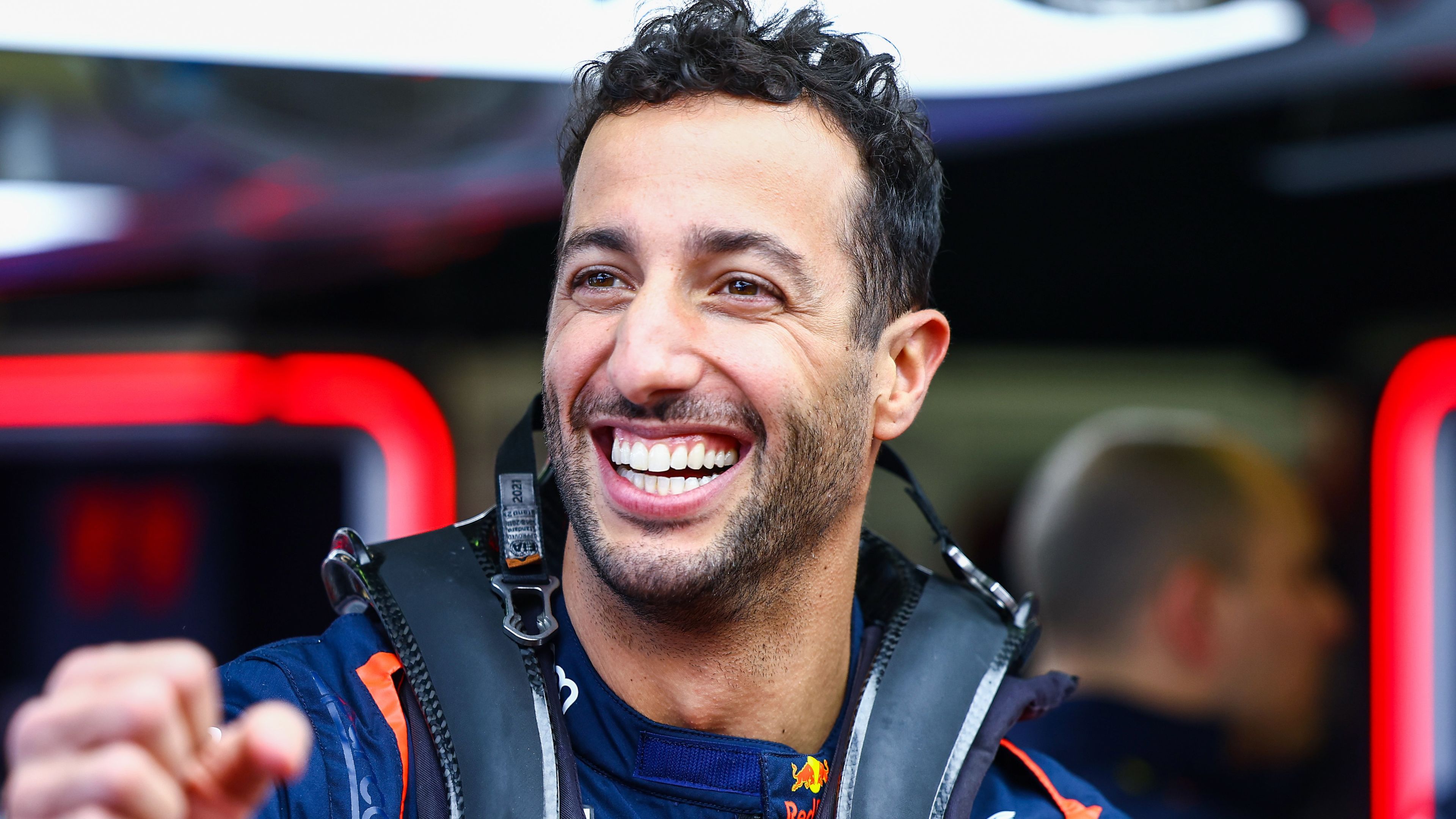 Daniel Ricciardo sits in the Red Bull F1 car ahead of the Australian Grand Prix.
