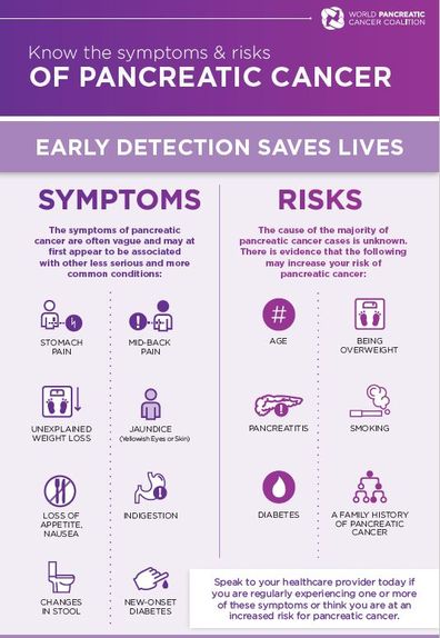 Pancreatic cancer info graphic. 