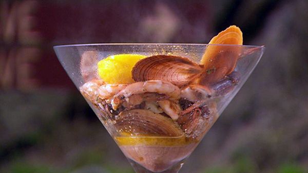 Barbecue seafood martini