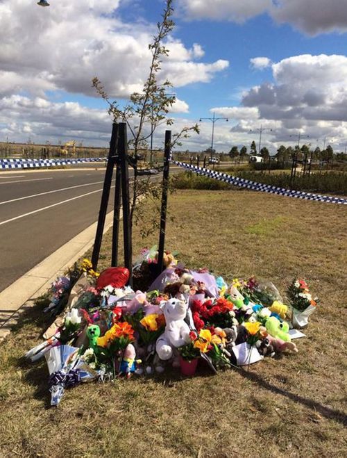 A memorial of flowers and toys continues to grow at the site of the crash. (Twitter @JaydeVincent)
