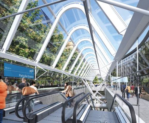 The new Anzac Station, which will be a train and tram interchange, has been designed keeping in mind passengers will be transferring between the two modes. Picture: 9NEWS