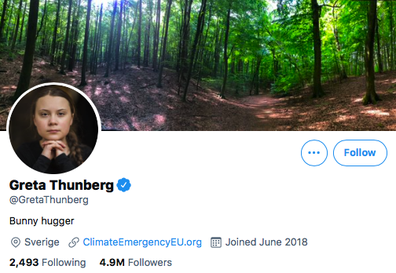 Greta Thunberg's nod to Boris Johnson in Twitter bio