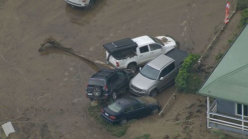 Cars were swept away when the Cumberland River flooded near the Great Ocean Road in Victoria.
