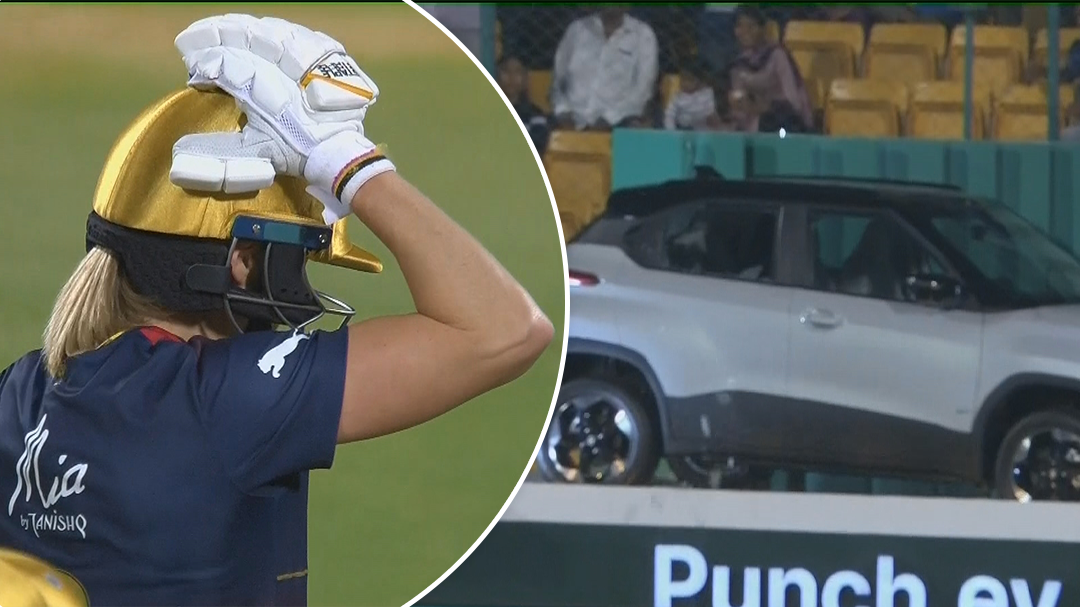 'I'm not sure I have insurance over here': Ellyse Perry shatters car window with thumping six in India