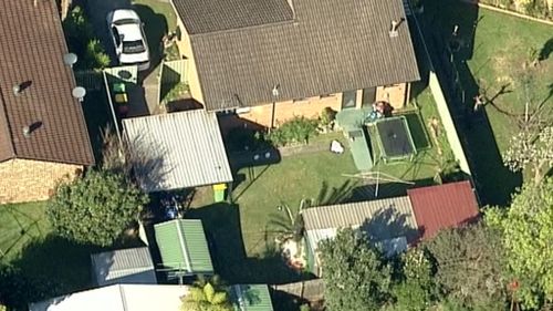 An aerial shot of the backyard whether the body was found. (9NEWS Choppercam)