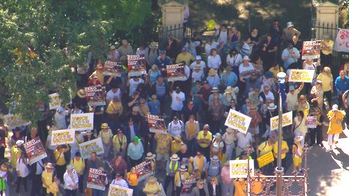 Hundreds of Queenslanders hit the streets in Brisbane to protest the state's youth crime laws.