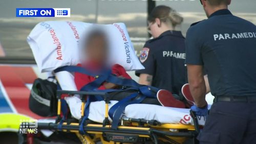 Five people, including a primary school-aged boy, have been rushed to hospital after a party boat crashed into a wharf in Melbourne.