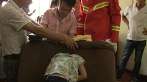 Firefighters use scissors to rescue boy who got his head stuck in a sofa