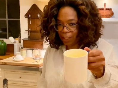 Oprah tries out super latte mix