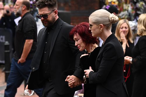 (L-R) Jack Osbourne, Sharon Osbourne and Kelly Osbourne 
