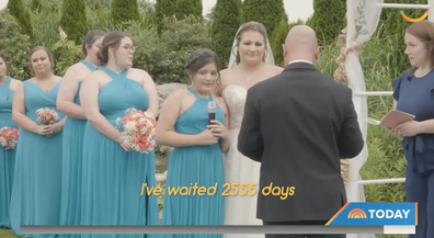 12-year-old Aryanna's question brings groom to tears.