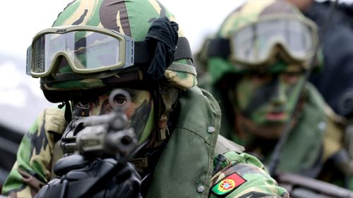 Portugese soldiers in the 2015 Trident Juncture NATO exercise.