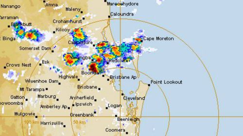 A severe thunderstorm warning was issued for Brisbane, Redland City and the Moreton Bay region. (BoM)
