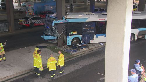 Two people have been seriously injured after a bus crashed in Sydney's west during peak hour this morning.