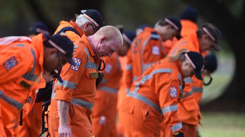 State Emergency Service volunteers performed a line search in Fawkner Park for the guns in 2019.