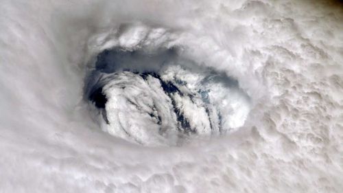Hurricane Dorian's eye taken by NASA astronaut Nick Hague, from aboard the International Space Station.