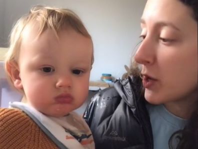 Mum and her toddler on TikTok. 