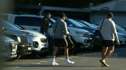 Sharks players did not speak as they entered training this morning.