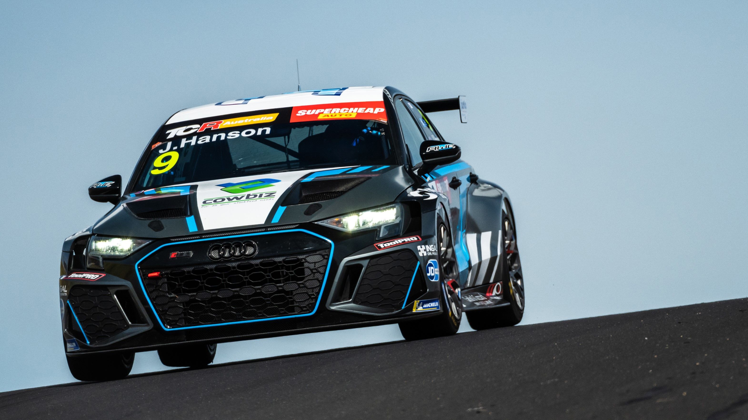 The second-generation Audi RS 3 LMS driven by Jay Hanson in 2022.