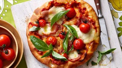Recipe: <a href="http://kitchen.nine.com.au/2016/05/16/12/57/barbecued-flatbread-pizzas" target="_top">Barbecued flatbread pizzas</a>