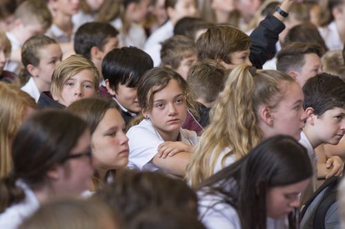 A number of students from the school lost their lives in the attack. (AAP Image/SNPA, David Alexander) 