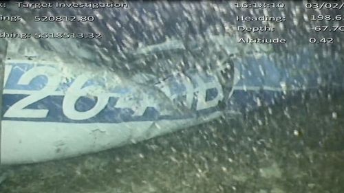 An image released by the AAIB shows the wreckage of the doomed flight that was carrying footballer Emiliano Sala.