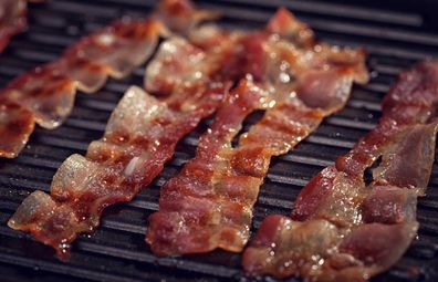 Bacon on a barbecue grill